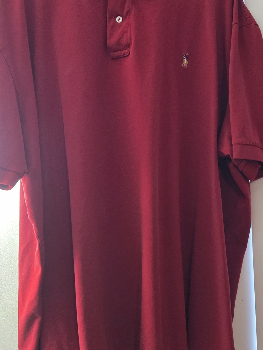 Ralph Lauren Men's Deep Red Polo Shirt with Embroidered Pony